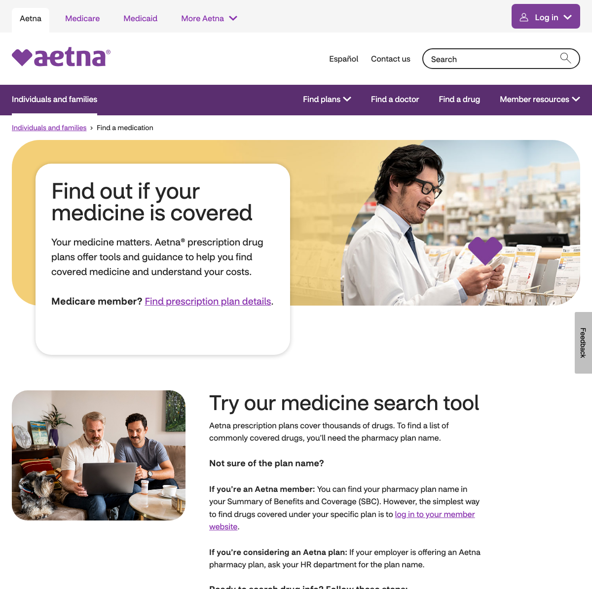 Aetna find a medication tool page used to check if your Aetna plan covers Zepbound